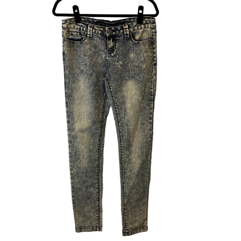 Blue Asphalt Jeans Womens Size 7 Blue Acid Wash Skinny Denim Pockets Mid Rise